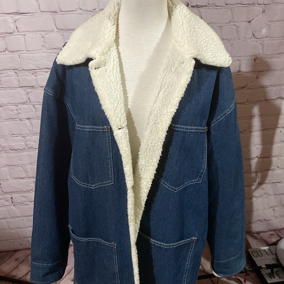 Faux shearlings denim jacket - Picture 2 of 6